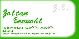 zoltan baumohl business card